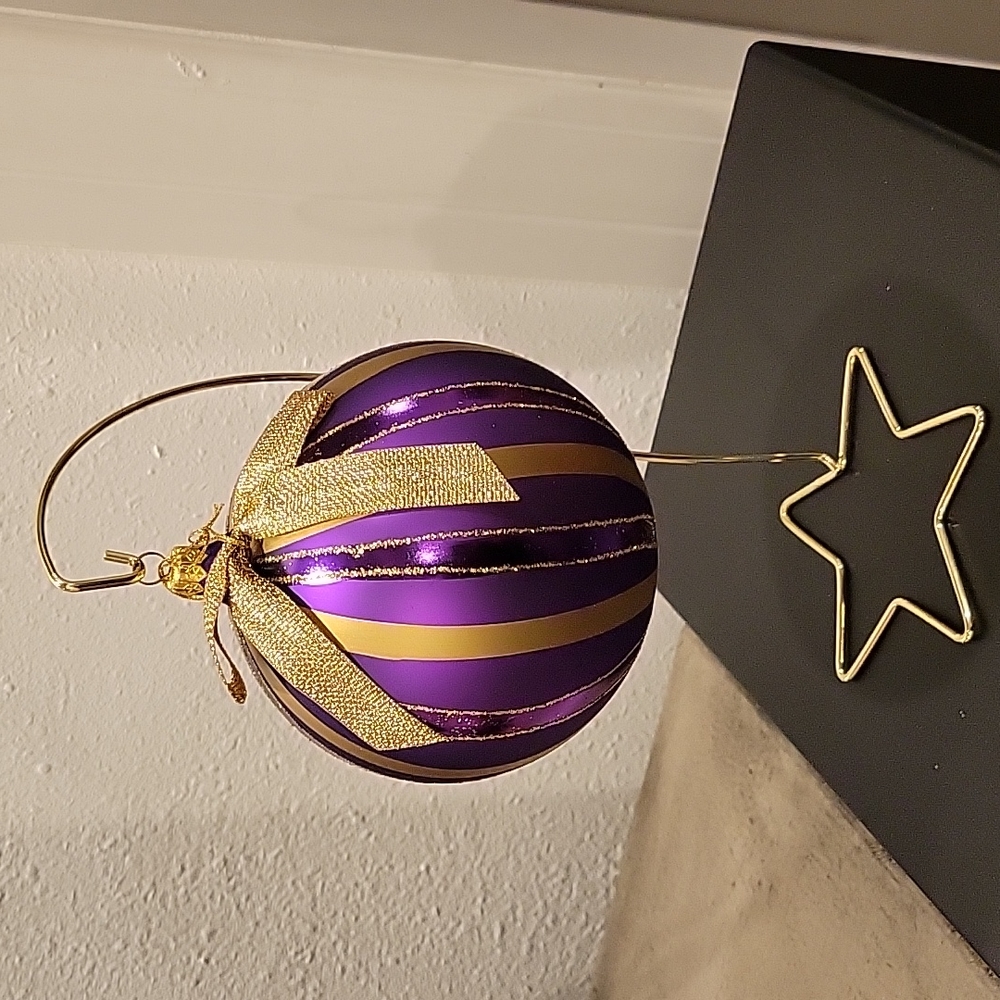 Large 5-inch Purple & Gold Ornament